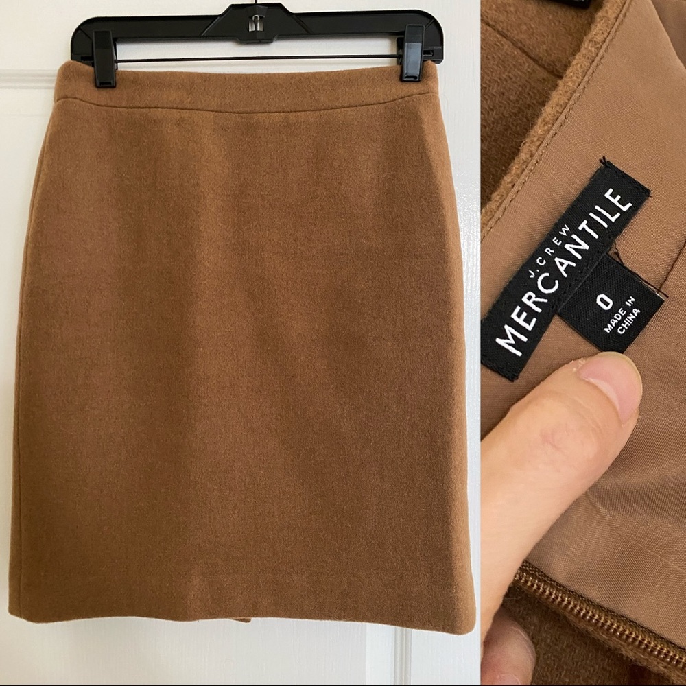 Jcrew no.2 pencil skirt camel color size 0